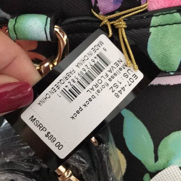 LAST ONE‼️-5🌟Bebe Floral Backpack w Tassel Zipper - Picture 5 of 8